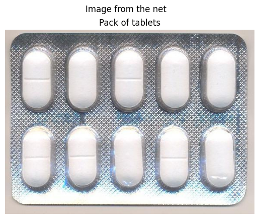 Original input: pack of tablets